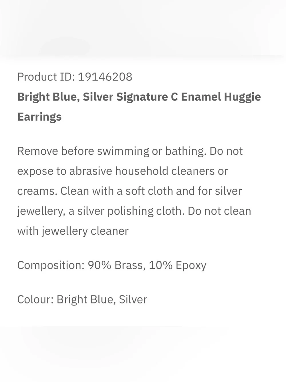 Coach NWOT Bright Blue Signature C Enamel Huggie Earrings - Picture 5 of 6